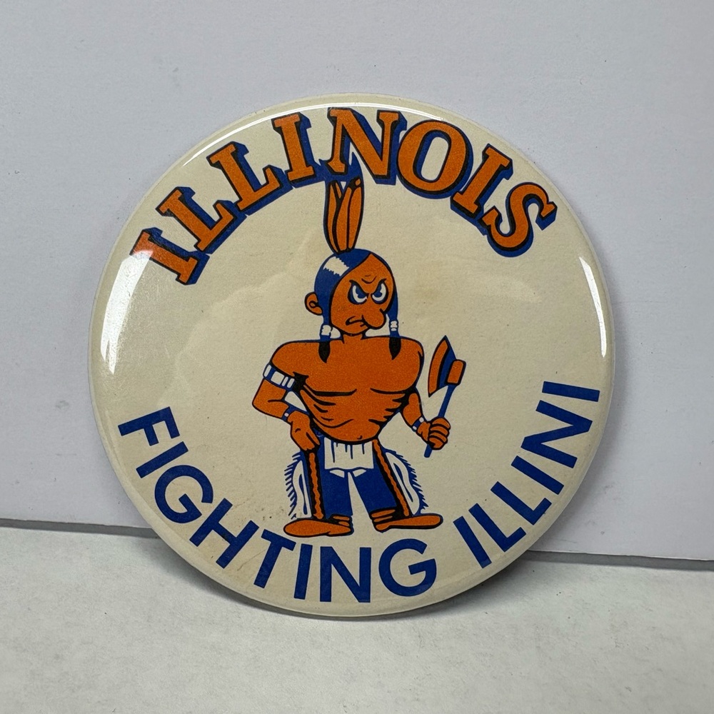 University of Illinois Fighting Illini Chief Illini Football Button 50’s-60’s